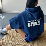 Mr Winston Vintage Puff Hoodie Navy