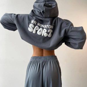 Mr Winston Vintage Grey Puff Hoodie