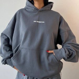 Mr Winston Vintage Grey Puff Hoodie