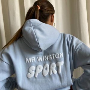 Mr Winston Baby Puff Hoodie Blue