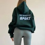 Mr Winston Bottle Green Puff Sweat Hoodie