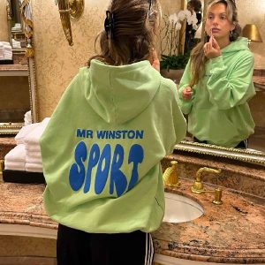 Mr Winston Hoodie Bright Lime Puff