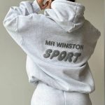 Mr Winston Hoodie Puff Sweat Grey