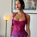 Mr. Winston Wine Lace Halter
