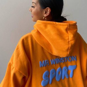 Mr Winston Orange Puff Hoodie Sweat Summer Edition