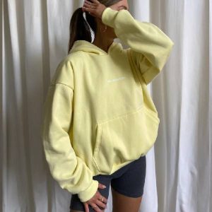 Mr Winston Pale Lemon Puff Hoodie Sweat